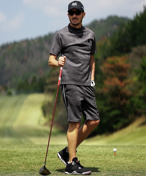 DIVINER GOLF(ディバイナー ゴルフ)の「【DIVINER GOLF】フェイクスウェード半袖モックネックTシャツ メンズ ゴルフウェア 春服 夏服(ゴルフグッズ・メンズ・ライトグレー/オフホワイト/チャコールグレー・XXL/M/L/XL)」の14枚目の写真
