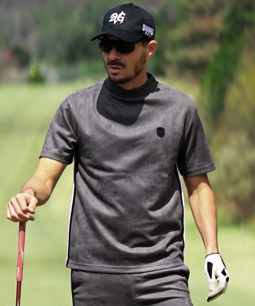 DIVINER GOLF(ディバイナー ゴルフ)の「【DIVINER GOLF】フェイクスウェード半袖モックネックTシャツ メンズ ゴルフウェア 春服 夏服(ゴルフグッズ・メンズ・ライトグレー/オフホワイト/チャコールグレー・XXL/M/L/XL)」の12枚目の写真