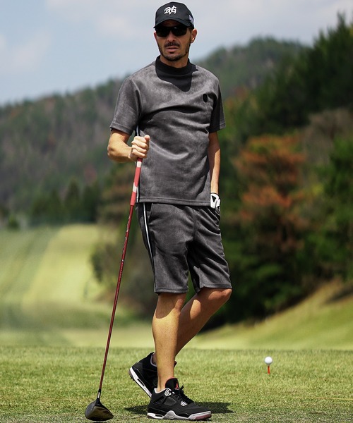 DIVINER GOLF(ディバイナー ゴルフ)の「【DIVINER GOLF】フェイクスウェード半袖モックネックTシャツ メンズ ゴルフウェア 春服 夏服(ゴルフグッズ・メンズ・ライトグレー/オフホワイト/チャコールグレー・XXL/M/L/XL)」の17枚目の写真