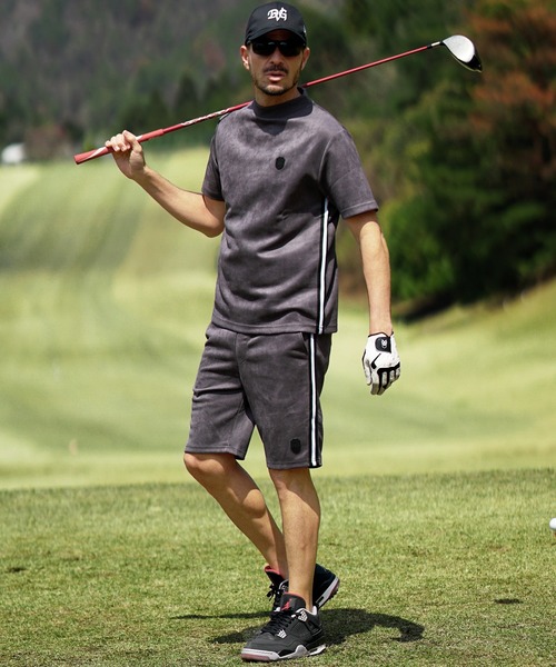 DIVINER GOLF(ディバイナー ゴルフ)の「【DIVINER GOLF】フェイクスウェード半袖モックネックTシャツ メンズ ゴルフウェア 春服 夏服(ゴルフグッズ・メンズ・ライトグレー/オフホワイト/チャコールグレー・XXL/M/L/XL)」の16枚目の写真