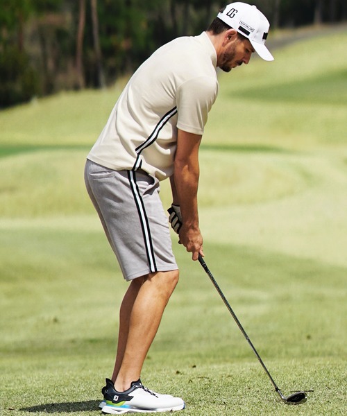 DIVINER GOLF(ディバイナー ゴルフ)の「【DIVINER GOLF】フェイクスウェード半袖モックネックTシャツ メンズ ゴルフウェア 春服 夏服(ゴルフグッズ・メンズ・ライトグレー/オフホワイト/チャコールグレー・XXL/M/L/XL)」の7枚目の写真