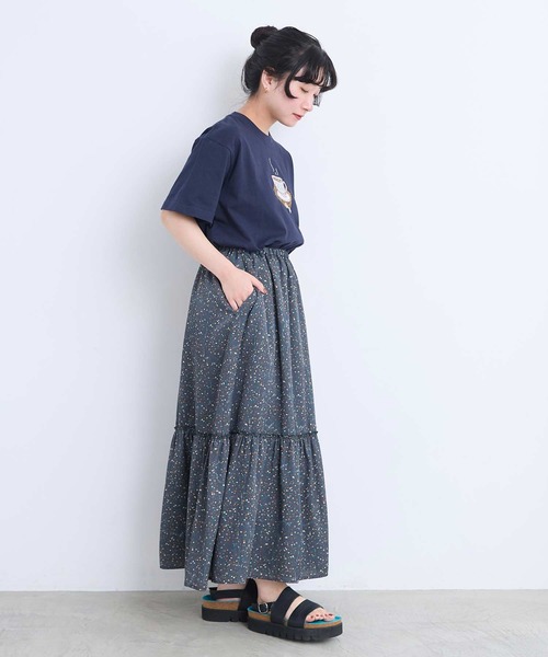 l'atelier du savon(アトリエドサボン)の「ちいさな粒のdrawing printスカート(スカート・レディース・アイボリー/ネイビー・FREE)」の12枚目の写真