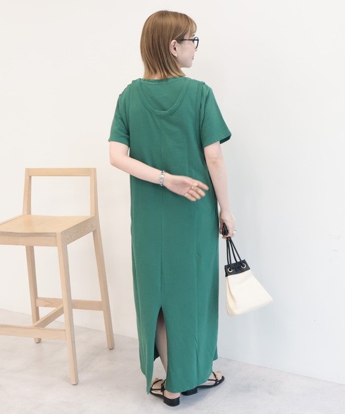AMERICAN HOLIC(アメリカンホリック)の「【2点セット】Tシャツ+Uネックワンピース(ワンピース・レディース・ブラック/ブラウン/グリーン・L/M)」の19枚目の写真