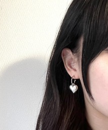 韓国っぽシルバーハートピアス(hsyd)