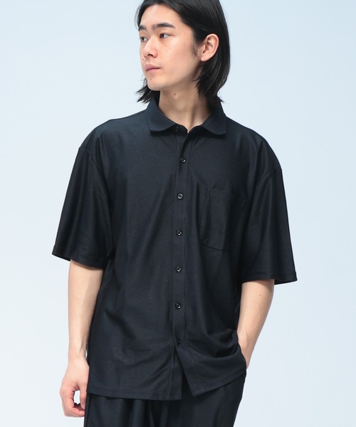 URBAN SQUARE(アーバンスクエア)の「【セットアップ】半袖 シャツ パンツ セットアップ メンズ 夏 キレイめ さらさら 軽量 ストレッチ 上下セット オフィスカジュアル(セットアップ・メンズ・ブラック/ネイビー・LL/M/L)」の7枚目の写真