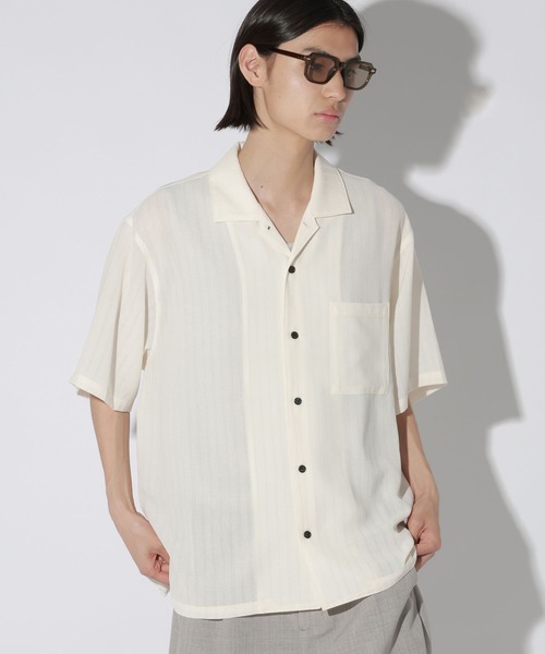 LAKOLE（ラコレ）の「ドビーストライプ半袖シャツ / 812325（シャツ/ブラウス・メンズ・サックスブルー/アイボリー/ブラック・MEDIUM/LARGE）」の21枚目の写真
