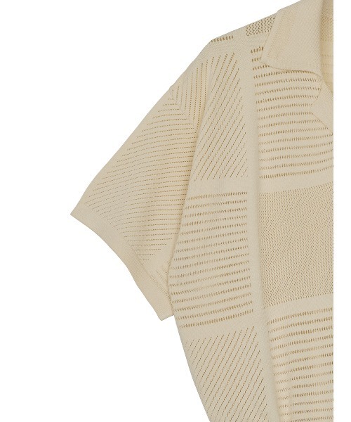 Ameri(アメリ)の「MEDI MESH PATCHWORK KNIT ROMPERS(つなぎ/オールインワン・レディース・アイボリー/グレー・MEDIUM/SMALL)」の6枚目の写真