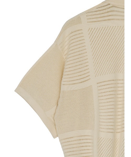 Ameri(アメリ)の「MEDI MESH PATCHWORK KNIT ROMPERS(つなぎ/オールインワン・レディース・アイボリー/グレー・MEDIUM/SMALL)」の12枚目の写真