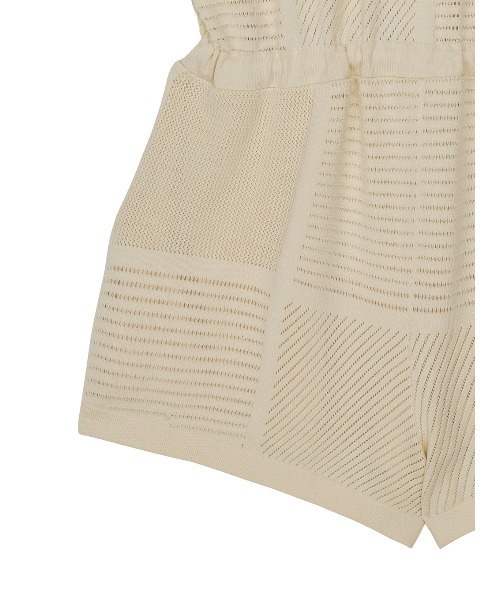 Ameri(アメリ)の「MEDI MESH PATCHWORK KNIT ROMPERS(つなぎ/オールインワン・レディース・アイボリー/グレー・MEDIUM/SMALL)」の14枚目の写真
