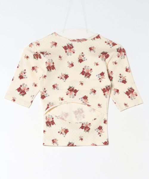 CLANE（クラネ）の「CLANE/クラネ/BACK OPEN FLOWER TOPS（Tシャツ/カットソー・レディース・イエロー/レッド・1）」の3枚目の写真