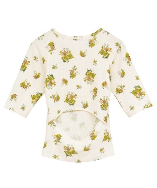 CLANE（クラネ）の「CLANE/クラネ/BACK OPEN FLOWER TOPS（Tシャツ/カットソー・レディース・イエロー/レッド・1）」の10枚目の写真