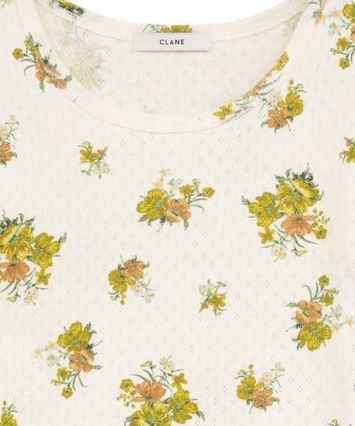 CLANE（クラネ）の「CLANE/クラネ/BACK OPEN FLOWER TOPS（Tシャツ/カットソー・レディース・イエロー/レッド・1）」の11枚目の写真