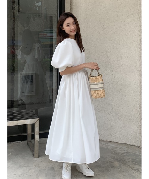 BIRTHDAY BASH(バースデイバッシュ)の「VOLUME SLEEVE DOCKING SHEER DRESS(ボリュームスリーブドッキングシアードレス)(ワンピース・レディース・ホワイト/ブラック・S/M)」の13枚目の写真
