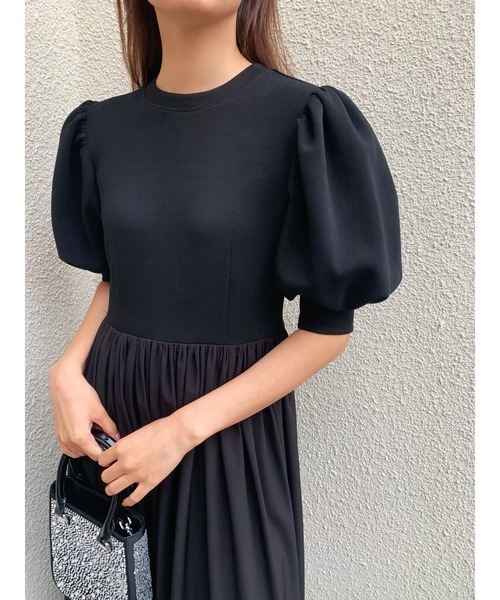 BIRTHDAY BASH(バースデイバッシュ)の「VOLUME SLEEVE DOCKING SHEER DRESS(ボリュームスリーブドッキングシアードレス)(ワンピース・レディース・ホワイト/ブラック・S/M)」の10枚目の写真