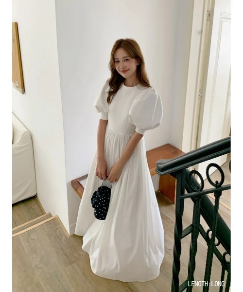 BIRTHDAY BASH(バースデイバッシュ)の「VOLUME SLEEVE DOCKING SHEER DRESS(ボリュームスリーブドッキングシアードレス)(ワンピース・レディース・ホワイト/ブラック・S/M)」の15枚目の写真
