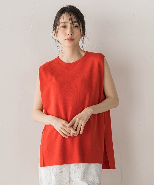 Droite lautreamont（ドロワットロートレアモン）の「ミラノリブタックニットチュニック（ニット/セーター・レディース・ベージュ/ブラック/オレンジ・M）」の16枚目の写真