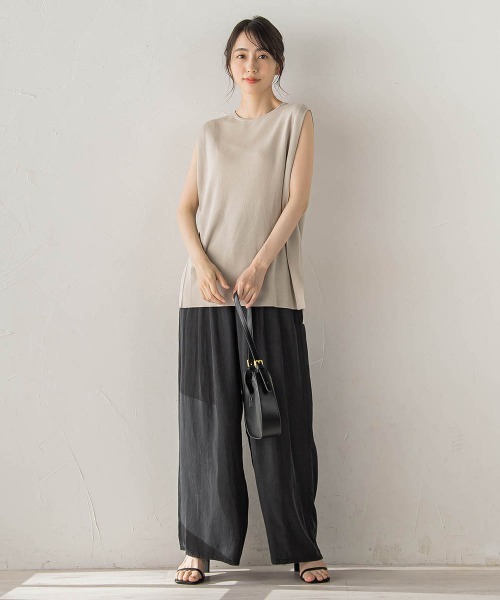 Droite lautreamont（ドロワットロートレアモン）の「ミラノリブタックニットチュニック（ニット/セーター・レディース・ベージュ/ブラック/オレンジ・M）」の12枚目の写真