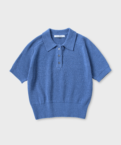 NONBLANK(ノンブランク)の「ラグランハーフスリーブカラークロップニット_MELANGE BLUE(ニット/セーター・レディース・その他・SMALL)」の2枚目の写真