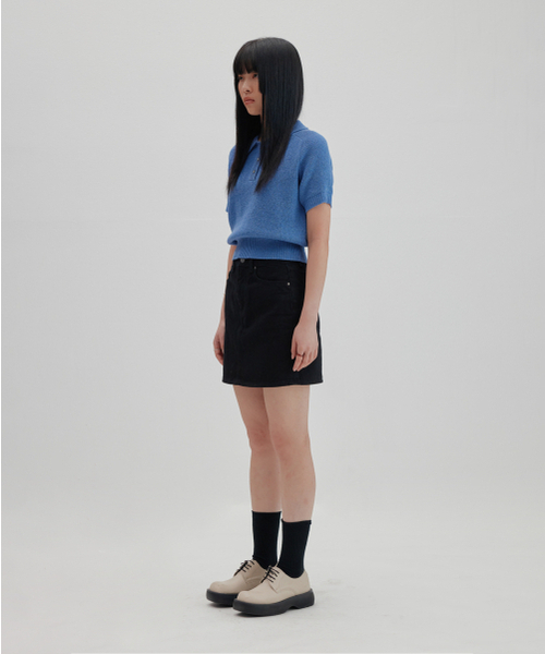NONBLANK(ノンブランク)の「ラグランハーフスリーブカラークロップニット_MELANGE BLUE(ニット/セーター・レディース・その他・SMALL)」の8枚目の写真