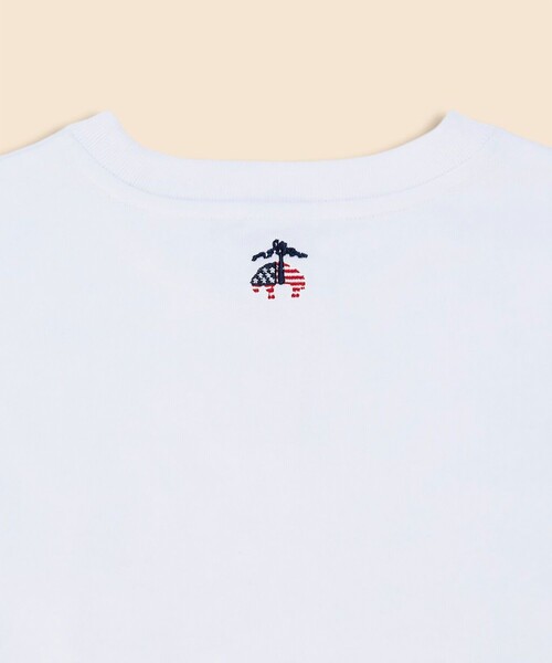 BROOKS BROTHERS（ブルックスブラザーズ）の「【アメリカ建国250th記念】 USAコットンジャージー　ヘビーウェイト　星条旗GFロゴ　Tシャツ（Tシャツ/カットソー・メンズ・ネイビー/ホワイト・SMALL/MEDIUM/LARGE）」の5枚目の写真