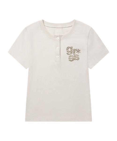 GRAVER（グレーバー）の「[ユニセックス]スモール GRAE-S CAMO ヘンリーネック半袖Tシャツ_2カラー（Tシャツ/カットソー・レディース・チャコールグレー/Beige・MEDIUM/LARGE）」の6枚目の写真