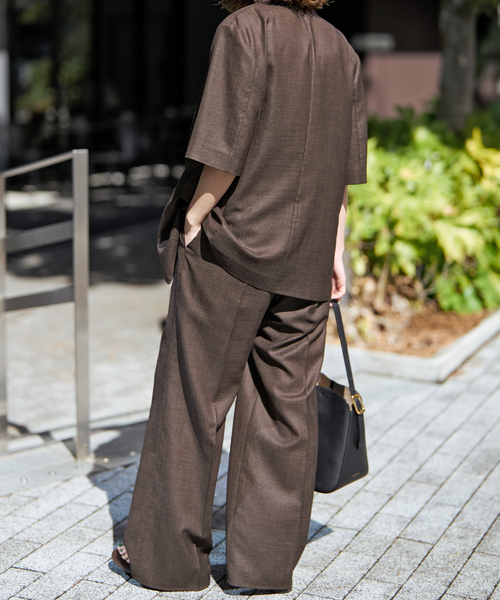 Spick & Span(スピックアンドスパン)の「《追加2 / セットアップ可》ライトドライクロスシングルブレストジャケット(テーラードジャケット・レディース・ブラウン/ネイビー・38/36)」の14枚目の写真