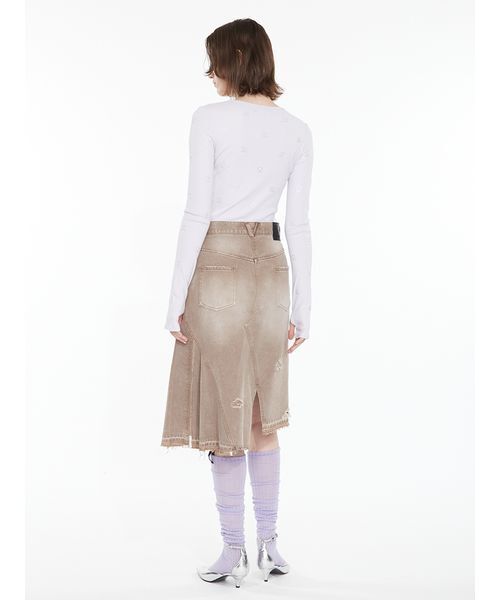 SORIN(ソリン )の「Asymmetric Denim Skirt / アシメトリックデニムスカート(スカート・レディース・インディゴブルー/ブラウン・36/38)」の18枚目の写真