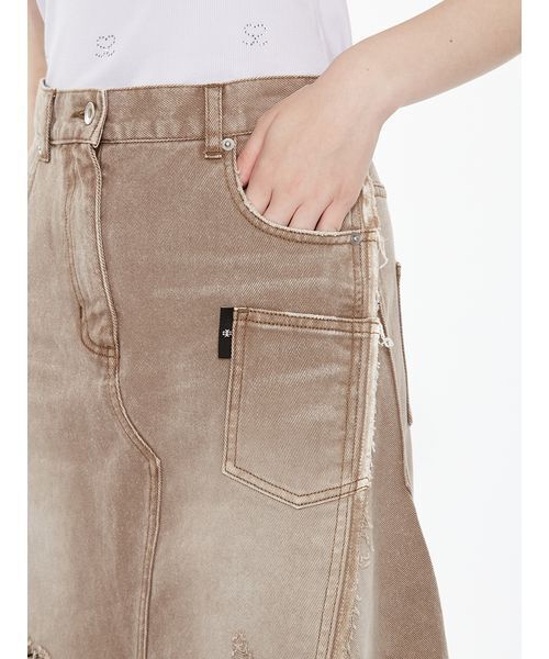 SORIN(ソリン )の「Asymmetric Denim Skirt / アシメトリックデニムスカート(スカート・レディース・インディゴブルー/ブラウン・36/38)」の20枚目の写真