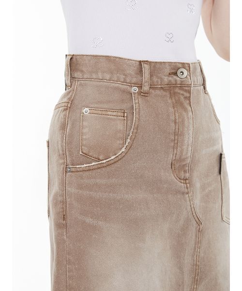 SORIN(ソリン )の「Asymmetric Denim Skirt / アシメトリックデニムスカート(スカート・レディース・インディゴブルー/ブラウン・36/38)」の21枚目の写真
