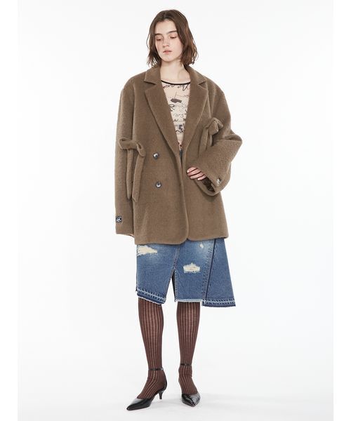 SORIN(ソリン )の「Asymmetric Denim Skirt / アシメトリックデニムスカート(スカート・レディース・インディゴブルー/ブラウン・36/38)」の6枚目の写真