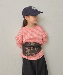 pairmanon（ペアマノン）の「【綿100%】肩フリルボーダーロンT（Tシャツ/カットソー）」