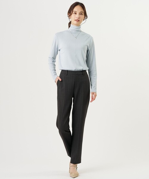 J.PRESS Ladies(J.プレス レディス)の「アルガンシルク チェック テーパードパンツ(その他パンツ・レディース・ダークブラウン系3/グレー系3・XS/S)」の10枚目の写真