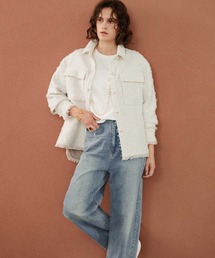 ELFRANK | 【2026AW】【M~Lサイズ展開】リボンツイードシャツジャケット《着用動画あり》(テーラードジャケット)