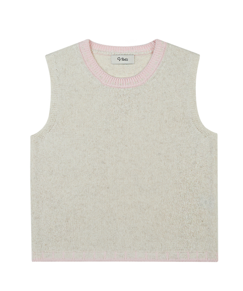 VLETI（ブレッティ）の「Viscose Color Scheme Knit Sleeveless (pink)（ニット/セーター・レディース・ピンク・FREE）」の2枚目の写真