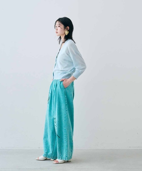 MEDE19F(メデジュウキュウ)の「MEDE19F 麻混シアーカーディガン(カーディガン/ボレロ・レディース・ライトピンク/ライトブルー/ブラック・M/L/LL/3L)」の5枚目の写真