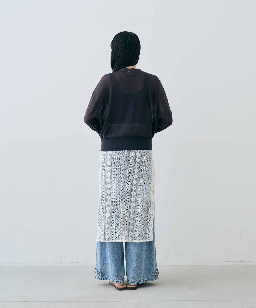 MEDE19F(メデジュウキュウ)の「MEDE19F 麻混シアーカーディガン(カーディガン/ボレロ・レディース・ライトピンク/ライトブルー/ブラック・M/L/LL/3L)」の11枚目の写真