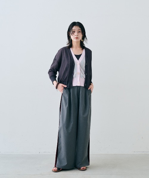 MEDE19F(メデジュウキュウ)の「MEDE19F 麻混シアーカーディガン(カーディガン/ボレロ・レディース・ライトピンク/ライトブルー/ブラック・M/L/LL/3L)」の12枚目の写真