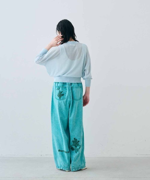 MEDE19F(メデジュウキュウ)の「MEDE19F 麻混シアーカーディガン(カーディガン/ボレロ・レディース・ライトピンク/ライトブルー/ブラック・M/L/LL/3L)」の6枚目の写真