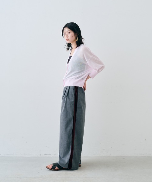 MEDE19F(メデジュウキュウ)の「MEDE19F 麻混シアーカーディガン(カーディガン/ボレロ・レディース・ライトピンク/ライトブルー/ブラック・M/L/LL/3L)」の14枚目の写真