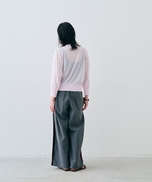 MEDE19F(メデジュウキュウ)の「MEDE19F 麻混シアーカーディガン(カーディガン/ボレロ・レディース・ライトピンク/ライトブルー/ブラック・M/L/LL/3L)」の15枚目の写真
