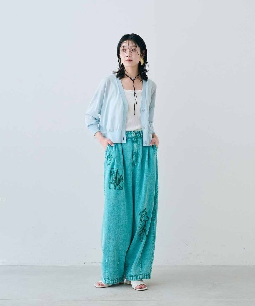 MEDE19F(メデジュウキュウ)の「MEDE19F 麻混シアーカーディガン(カーディガン/ボレロ・レディース・ライトピンク/ライトブルー/ブラック・M/L/LL/3L)」の7枚目の写真