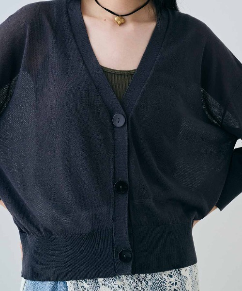 MEDE19F(メデジュウキュウ)の「MEDE19F 麻混シアーカーディガン(カーディガン/ボレロ・レディース・ライトピンク/ライトブルー/ブラック・M/L/LL/3L)」の20枚目の写真