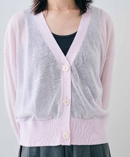 MEDE19F(メデジュウキュウ)の「MEDE19F 麻混シアーカーディガン(カーディガン/ボレロ・レディース・ライトピンク/ライトブルー/ブラック・M/L/LL/3L)」の21枚目の写真