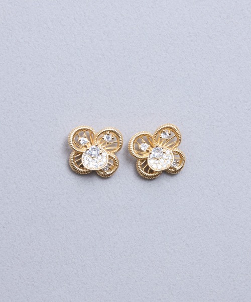 Zoule ゾーラ：beaufleur フラワー 花 パール ビーズ ピアス（ピアス