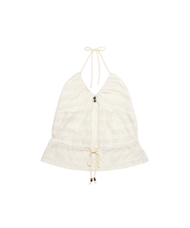 KIKI SHIRRING HALTER TOP [IVORY]