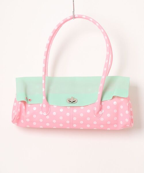 SPINNS（スピンズ）の「PVC ジェリーバッグ/JELLY BAG/ドット/ミント×ピンク（ショルダーバッグ・レディース・ピンク系その他・ONESIZE）」の5枚目の写真