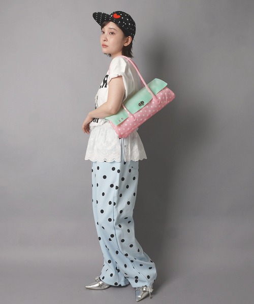 SPINNS（スピンズ）の「PVC ジェリーバッグ/JELLY BAG/ドット/ミント×ピンク（ショルダーバッグ・レディース・ピンク系その他・ONESIZE）」の3枚目の写真