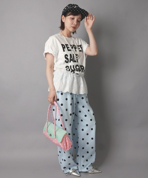 SPINNS（スピンズ）の「PVC ジェリーバッグ/JELLY BAG/ドット/ミント×ピンク（ショルダーバッグ・レディース・ピンク系その他・ONESIZE）」の4枚目の写真