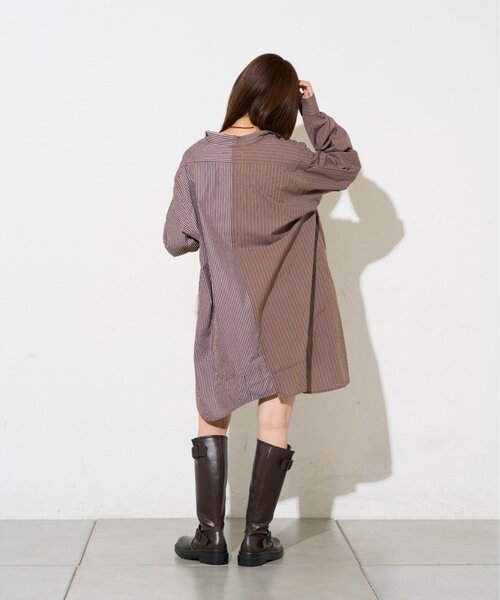 etsinta(エシンタ)の「【etsinta】リメイクオーバーシャツ(シャツ/ブラウス・レディース・ダークブルー/ブラウン/ネイビー・ONE SIZE)」の14枚目の写真