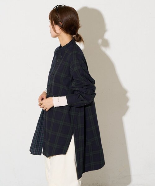 etsinta(エシンタ)の「【etsinta】リメイクオーバーシャツ(シャツ/ブラウス・レディース・ダークブルー/ブラウン/ネイビー・ONE SIZE)」の18枚目の写真